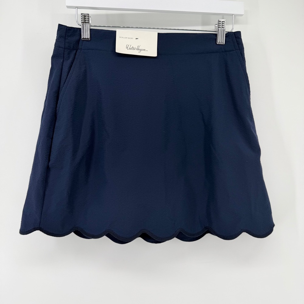 Walter Hagen Womens Size 4 Clubhouse Scalloped Golf Skort Navy Blue Performance